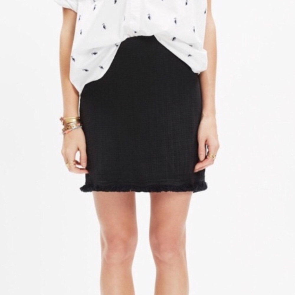 Madewell Black Fringe Skirt